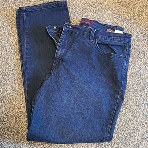 Dark wash straight leg jeans